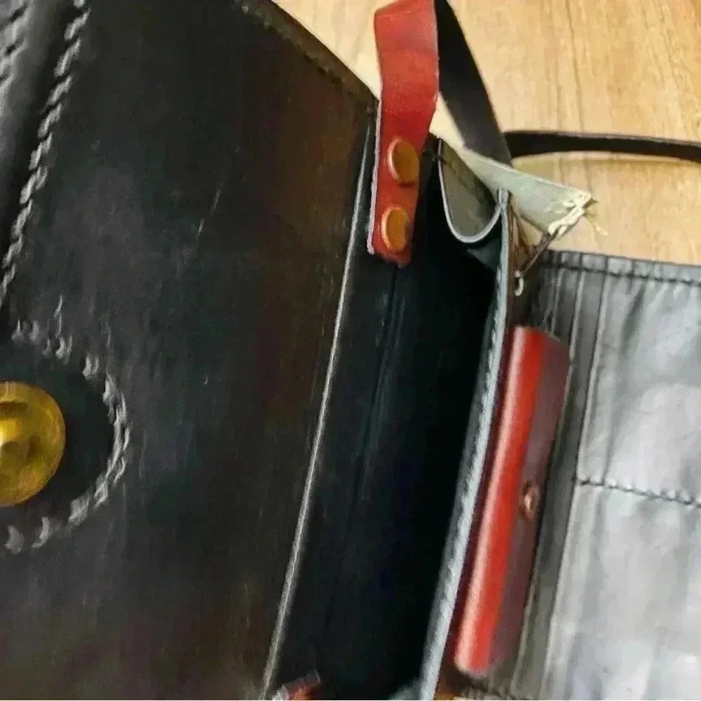 Deadstock AMANO women leather purse detachable strap‎ brown card slot coin purse - Picture 8 of 9